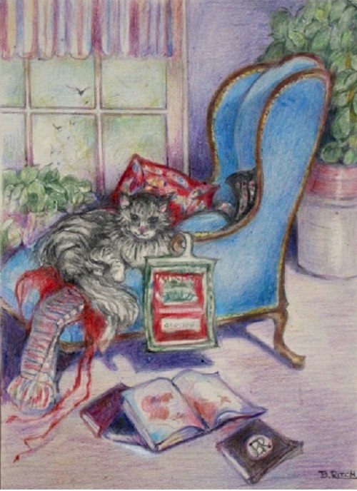Cat in Chair by Barbara Ritch